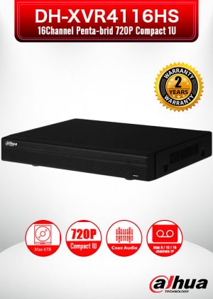 Dahua 16 Channel Penta-brid 720P Compact 1U Digital Video Recorder / DH-XVR4116HS