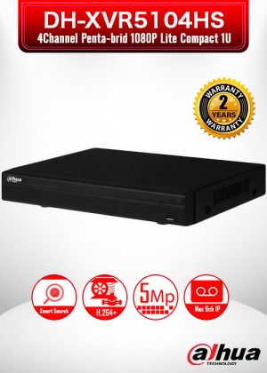 Dahua 4 Channel Penta-brid 1080P Lite Compact 1U Digital Video Recorder / DH-XVR5104HS