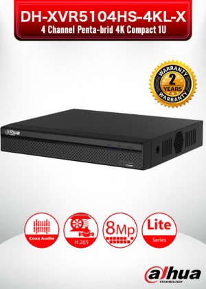 Dahua 4 Channel Penta-brid 4K Compact 1U Digital Video Recorder / DH-XVR5104HS-4KL-X