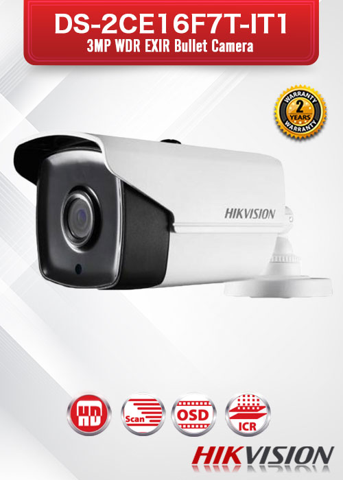 Hikvision 3mp Wdr Exir Bulletcamera Ds 2ce16f7t It1 Asia Electronics Corp