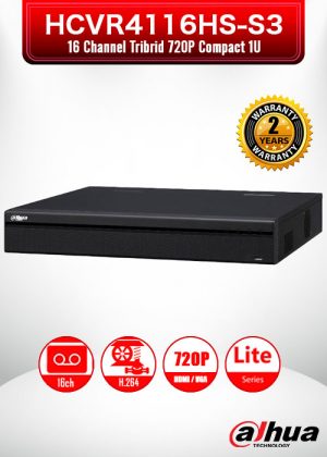 Dahua 16 Channel Tribrid 720P Compact 1U Digital Video Recorder / HCVR4116HS-S3