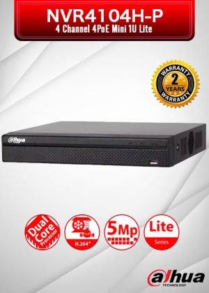 Dahua 4 Channel PoE Mini 1U Lite Network Video Recorder / NVR4104H-P