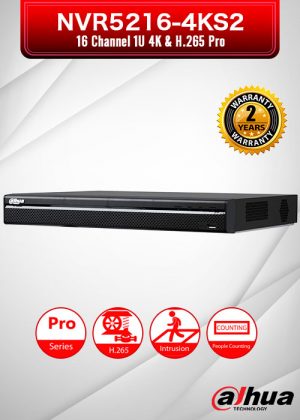 Dahua 16 Channel 1U 4K&H.265 Pro Network Video Recorder / NVR5216-4KS2